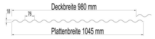 Acryl Wellplatte Wabe Sinus 76/18 ca. 3 mm stark, bronce