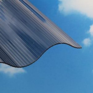 Polycarbonat Wellplatte gerillt Sinus 76/18 1,4 mm stark, anthrazit, Elefantenplatte