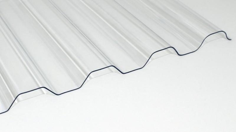 Polycarbonat Lichtplatte Trapez 76/18 1,3 mm stark, klar - 350 cm