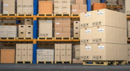 warehouse-or-storage-with-cardboard-boxes-on-a-pallet-logistics-and-mail-delivery-concept-